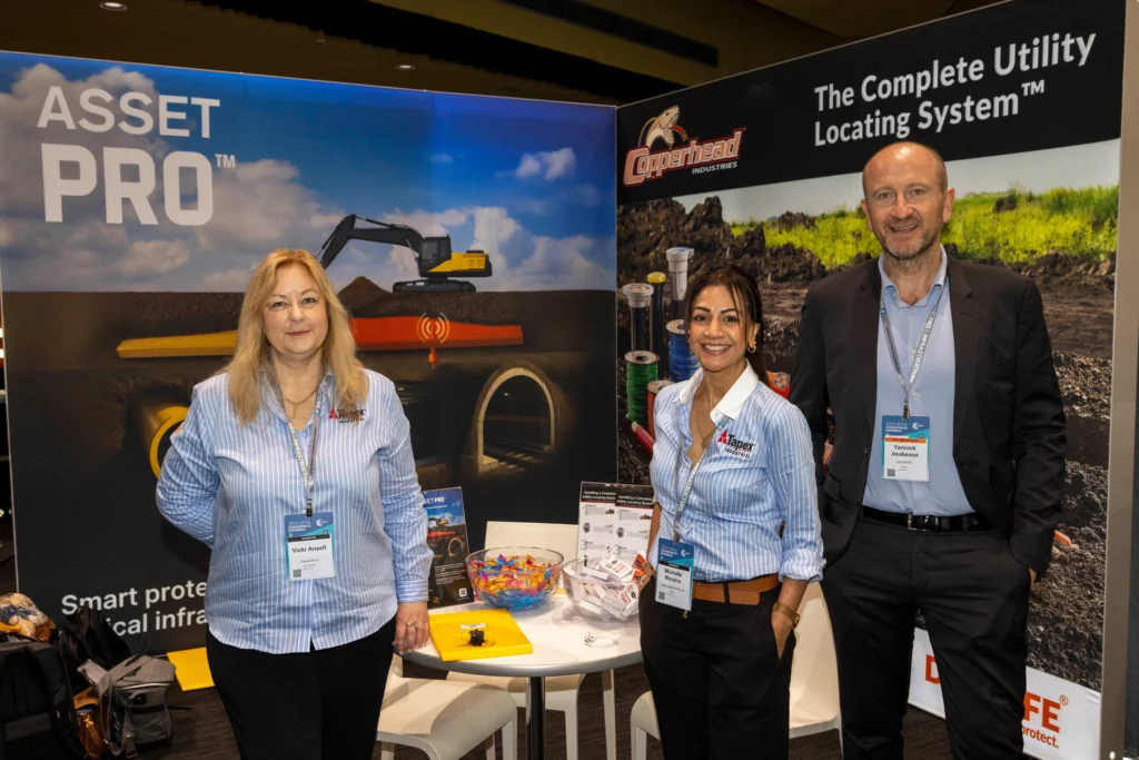 Vicki and Yannick with Tapex Industrial's Michelle at stand