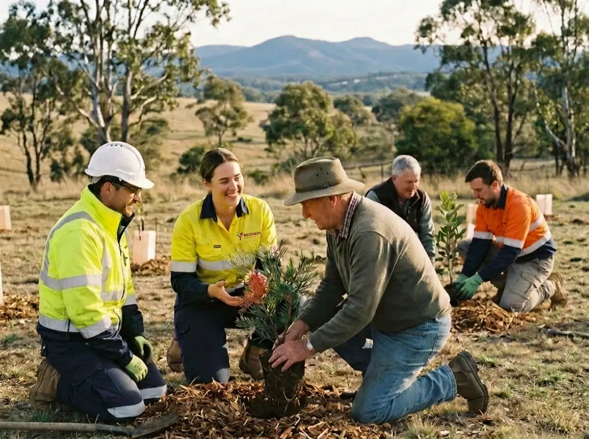 Tapex Group staff planting trees on a community volunteer day